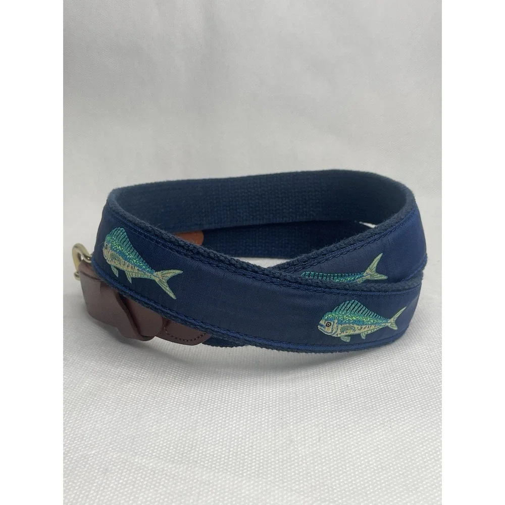 Leather Man Ltd Premium Top Grain Leather Golf Fishing Blue Mahi Belt Size 40